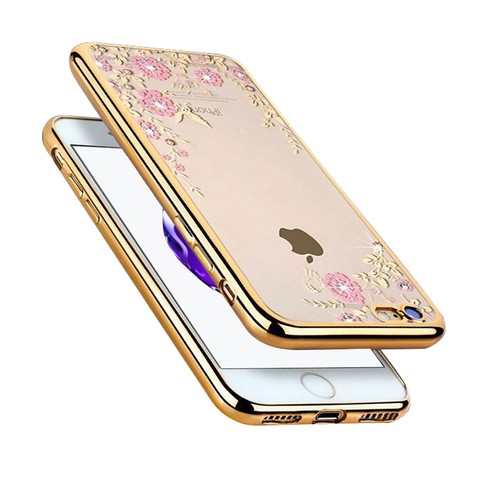 Diamant TPU Blumen Schutzhülle iPhone 8 / 7 Silikon Case Cover Hülle Tasche Etui - Picture 7 of 8