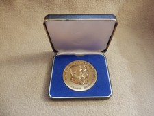 Ronald Reagan George Bush Brass Medal With Display Case