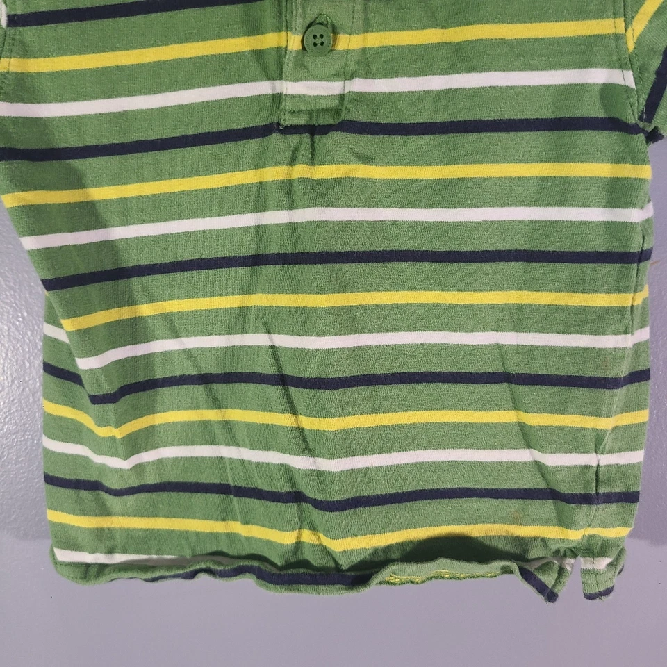 Wonder Kids лот из 2 зеленых рубашек-поло для малышей размер 4T пальмы и полоски - Изображение 3 из 4