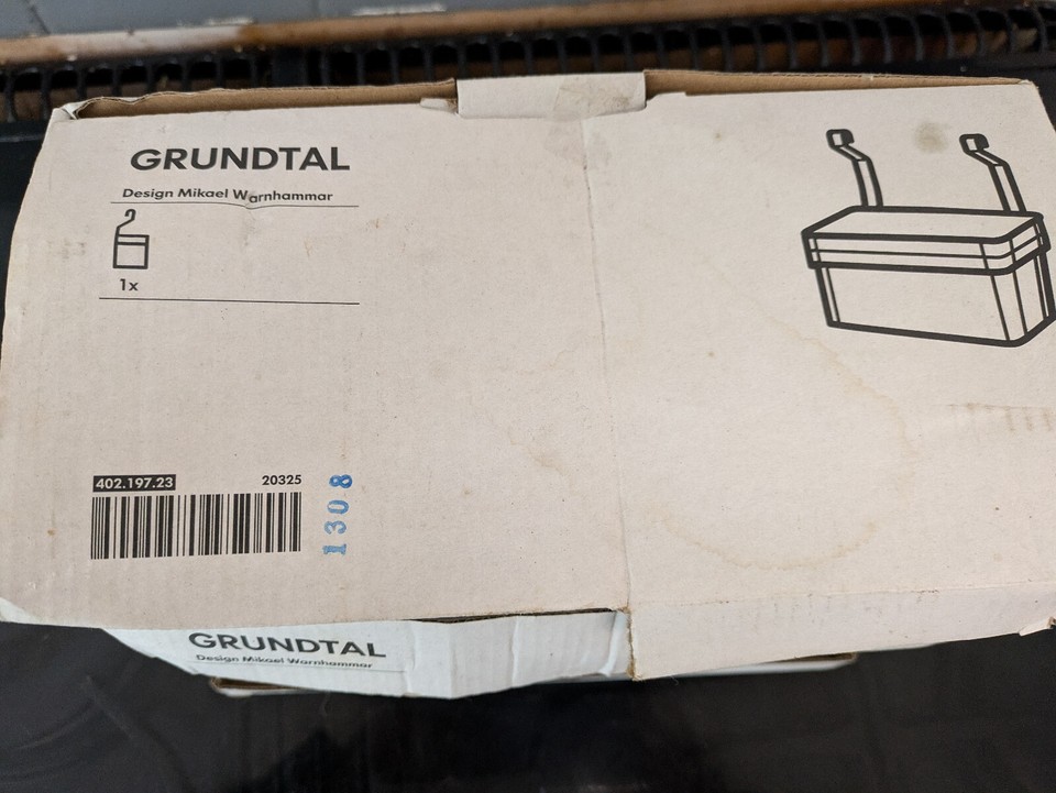 IKEA new kitchen storage Grundtal/ Bygel containers/rack/mag knife rack