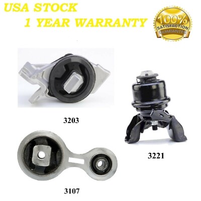 3 PCS FRONT MOTOR & TRANS MOUNT FIT 2006-2009 Ford Fusion 2.3L