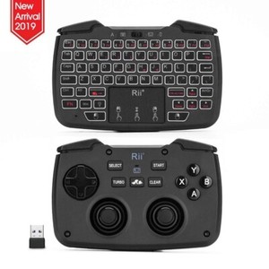 Rii RK707 2.4GHz Game Controller 62-Key Rechargeable Keyboard Mouse Combo Turbo