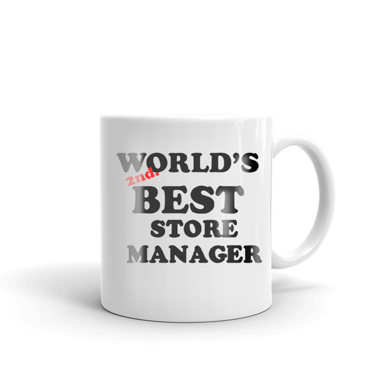 World's 2nd Best Store Manager Coffee Tea Ceramic Mug Office Work Cup Gift
