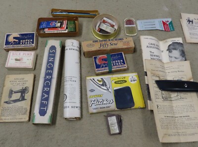 Vintage Singer Sewing Machine Accessories & Various Papers, 40's/50's Ephermera