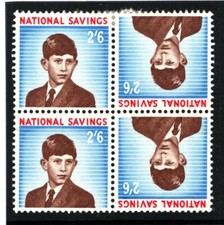 GB QEII REVENUES National Savings TETE-BECHE Block of 4 c1960 Prince Wales 1378