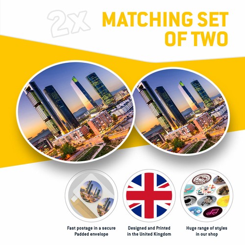 2 x Vinyl Stickers 25cm - Madrid Spain Financial District Cool Gift #21822 - Afbeelding 2 van 9