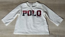 NWOT Polo Ralph Lauren Little Girls T Shirt White 3M Jersey Patchwork Polo Logo