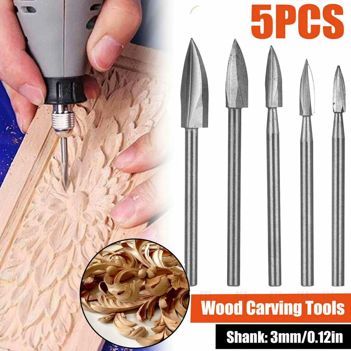 Cheap HSS Titanium Routing Rotary Milling Rotary File Cutter Wood Carving  Carved Knife Cutter Tools Accessories 3mm Shank Mini HSS Router Bits