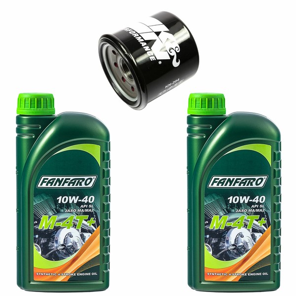 Motor ÖL ÖLfilter KN204 Set 10W40 2 Liter FüR Honda CB Kawasaki Triumph Yamaha-image