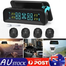 Car TPMS Solar Wireless Tire Tyre Pressure Monitor System LCD Tester + 4 Sensors