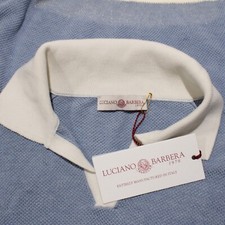 Luciano Barbera NWT Short Sleeve Polo Shirt Size 52 US L in Blue 100 Cotton