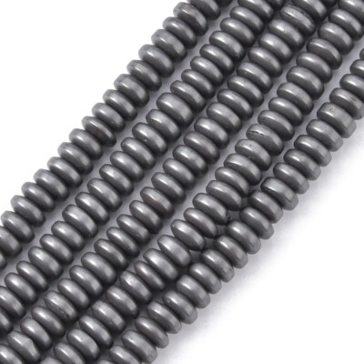 Strand 175+ 4mm Matte Hematite Plain Rondelle Beads UK UK