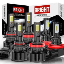 For FIAT 124 SPIDER 2017-2020 6X White Front LED Headlight Kit + Fog Light Bulbs