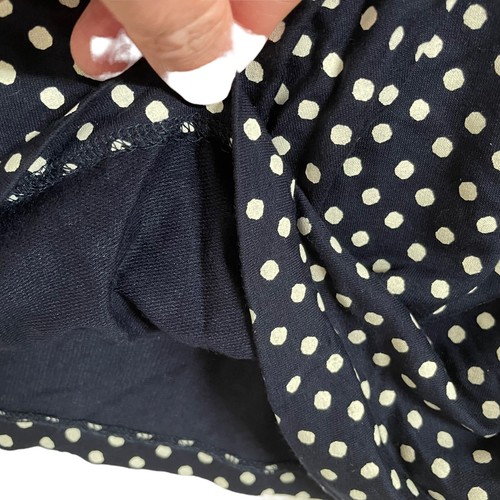 Gant Dress Size XXL Blue Polka Dot V Neck Wrap Ruched Side Long Sleeve - Picture 5 of 10