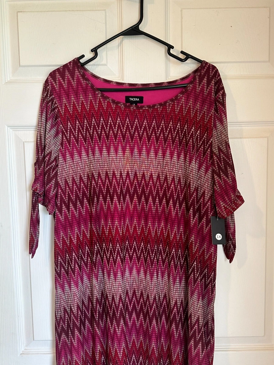 Tacera Plus Size Dress NWT 1X Multicolored Lined Stetch Cap Sleeve