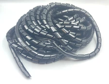 5/16" (8mm) Diameter x 50 ft lg Spiral Cable protective wrap sheath 20mil black