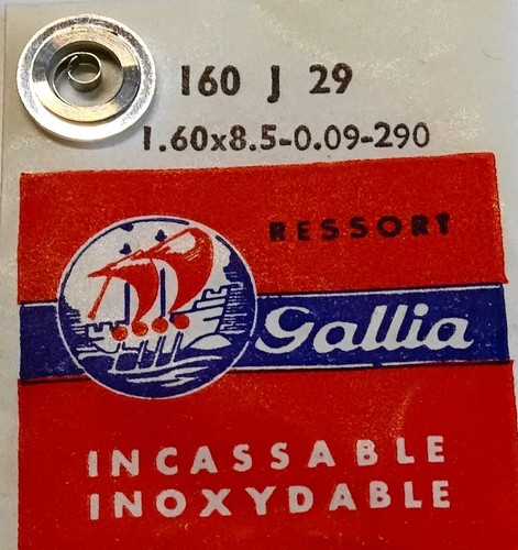 Ressort De Barillet Pour Montre 160M31 - Compatible ETA, AM Buren Et Dérivés, Marque Gallia