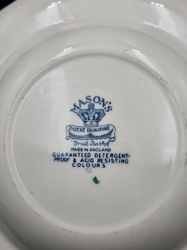 Mason's Patent Ironstone 'Fruit Basket' Blue Rimmed Bowl - Picture 4 of 4