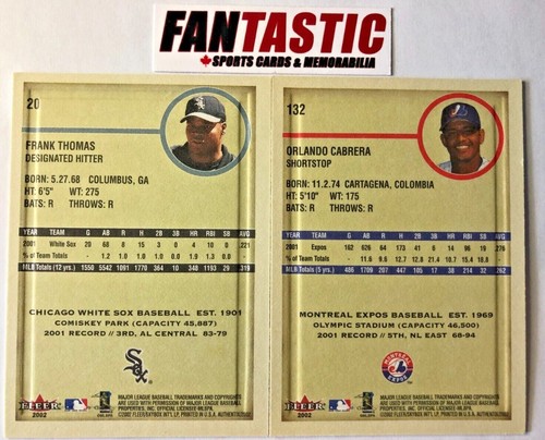 2002 Fleer AUTHENTIX Baseball Card YOU PICK  -  Finish Your Set - Picture 2 of 2