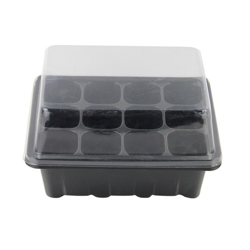3 Pcs 18x14x6cm 12-Cells Nursery Pots Tray Lids Box For Gardening Bonsai - Afbeelding 3 van 9