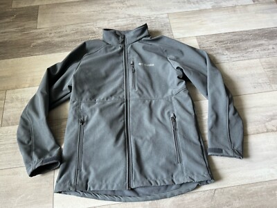 Columbia Ascender Softshell Jacket Fleece Lined Men L Charcoal Full Zip  Classic