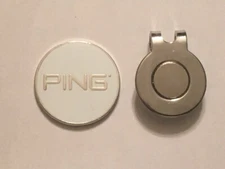 (1) Karsten PING 1" Coin Style Golf Marker W/BONUS HAT CLIP - A Great Deal!