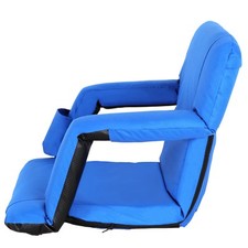 5 Assorted Positions Portable Stadium Seat Chair Reclining Seat Blue Bleachers