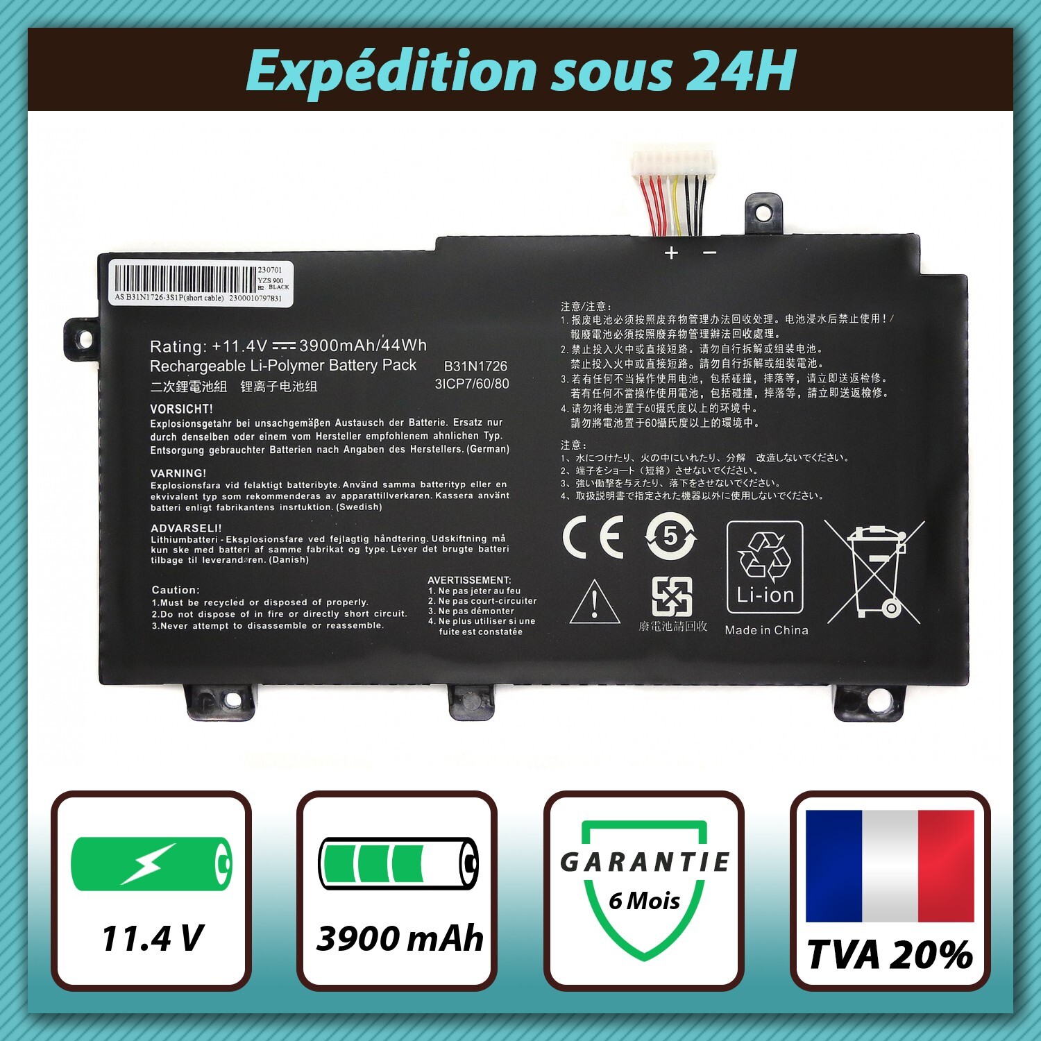 Batterie Asus FX504 en panne ? Commandez ce bloc de secours 11.4V fiable