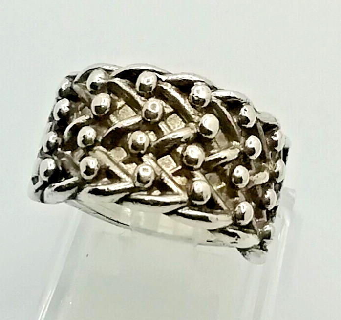 Vintage Solid Sterling Silver Keeper Ring - Size … - image 2