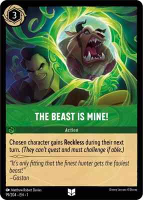 X4 THE BEAST IN MINE! (Playset) Uncommon #99/204 EN 1 Lorcana THE FIRST CHAPTER