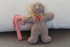 Lebkuchenmann mit Zuckerstange aus Stoff Advent, Weihnachten, Deko, Baumanhänger