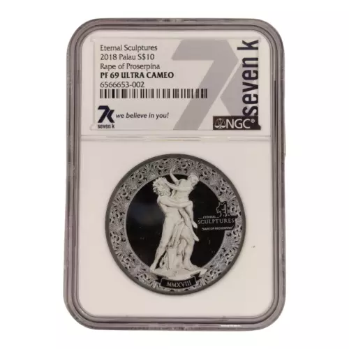 RAPE OF PROSERPINA Eternal Sculptures 2 Oz Silver NGC PF69 10$ Palau 2018 1A