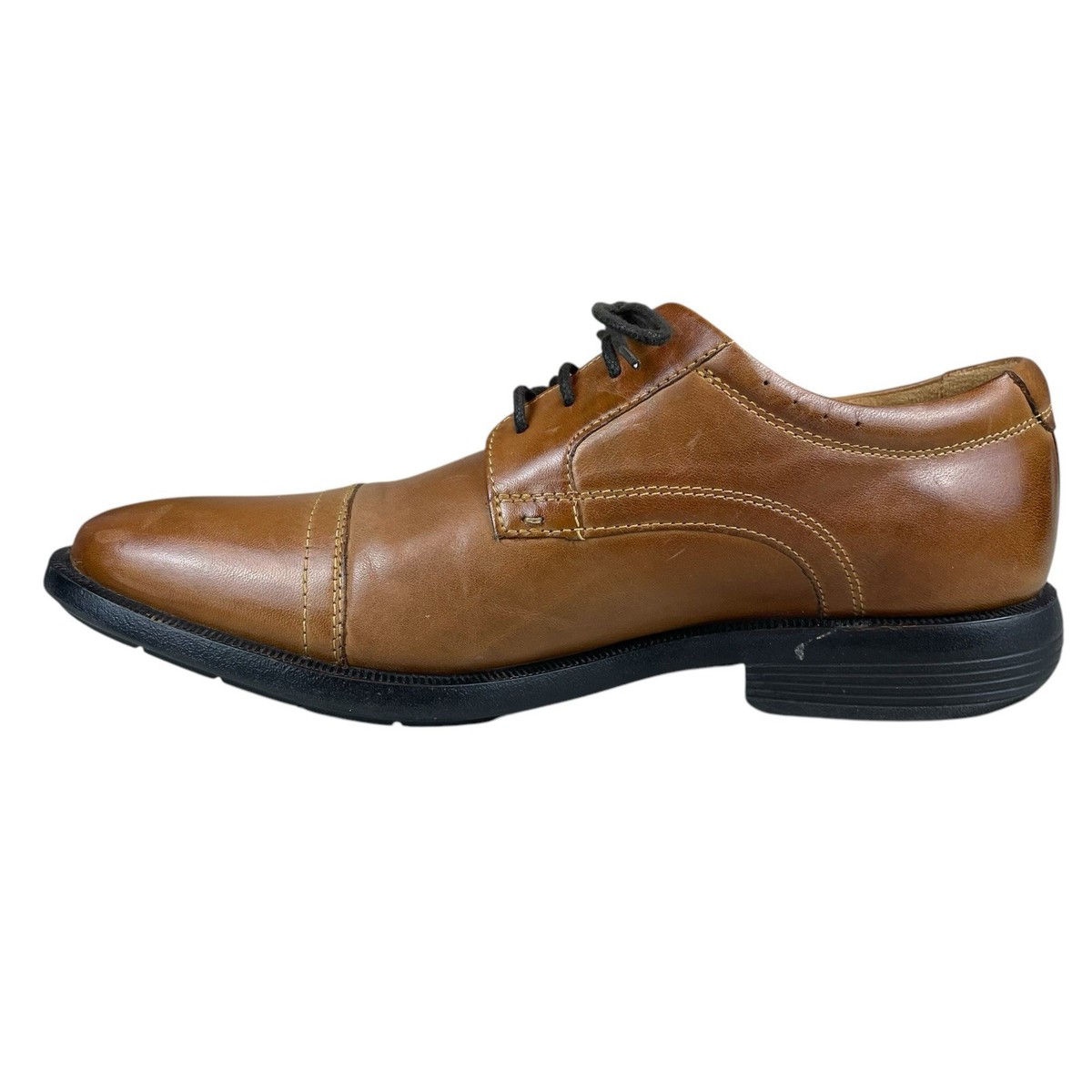 NUNN BUSH Mens Shoes Size 9M Lace Up Cognac Leather Maxwell Oxford Comfort Gel Nunn Bush Comfort Gel Mens Size 9 M Brown Leather Plan Toe  main image 3
