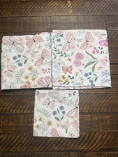 Pottery Barn Kid Wildflower Butterfly Toddler Bed Sheet Set 3 piece Pre Own Read