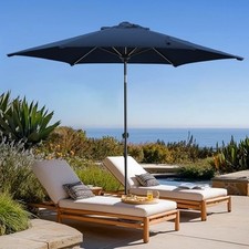 7.5 FT Patio Umbrellas Outdoor Table Market Umbrella with Push Navy Blue