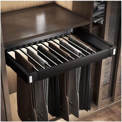 Space-Saving Pull-Out Pants Rack for Closet - Adjustable Aluminum Hanger