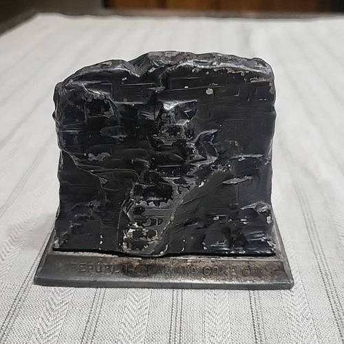 Vtg. Republic Coal & Coke Co. Peerless Products Advertising Metal Paperweight