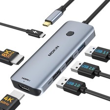 USB C Docking Station Dual HDMI 3 Ports PD Compatible MOKiN Adapter Monitors