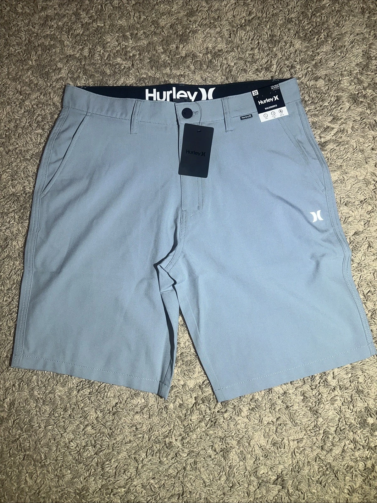Men's Hurley Hybrid Walkshort Shorts Size 32 Gray 10" Inseam MSRP $60