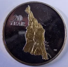 Newmont Mining 20 Year Employee Service Gilded 1 troy oz .999 fine silver round