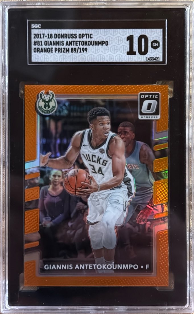 2017 DONRUSS OPTIC #81 GIANNIS ANTETOKOUNMPO ORANGE 89/199 SP