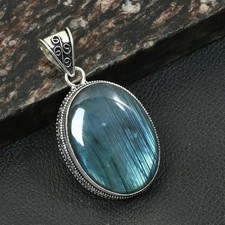 Labradorite Gemstone Handmade Antique Design Pendant Jewelry Gift 2.4