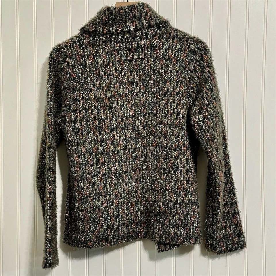 Cárdigan Tweeds Mediano Marrón jaspeado Grueso Tejido Chal Cuello Mezcla Lana De Colección Años 90 Foto 3 de 4