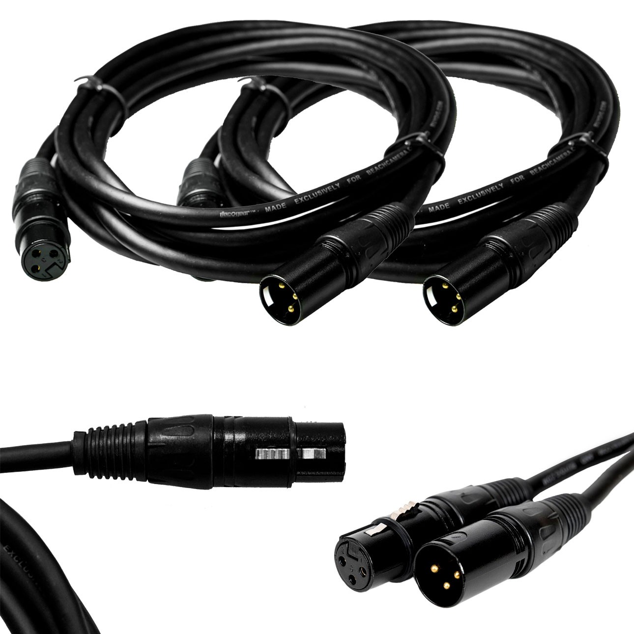 Позолоченный кабель Deco Gear XLR 10 от штекера к штекеру XLR 16AWG (2 шт.)