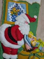 VINTAGE! NEWLY COMPLETED SULTANA 18" NIGHT BEFORE CHRISTMAS STOCKING!