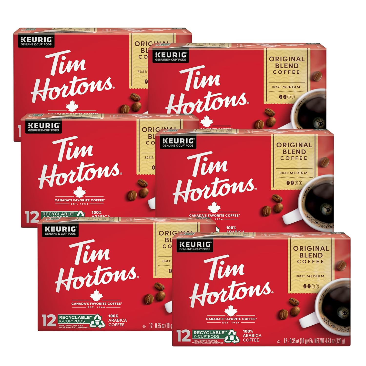 Tim Hortons Original Blend, Medium Roast Coffee, Single-Serve K-Cup Pods Compati