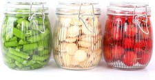 24 OZ Glass Jars With Clamp Lids Airtight Wide Mouth Storage Jars Sealed