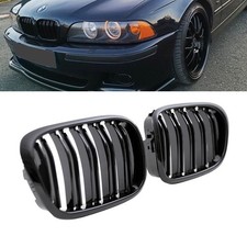 Grill K�hlergrill Doppelsteg f�r BMW 5er E39 passend Schwarz Hochglanz + M M5