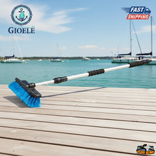 SPAZZOLA SCOPA PER PULIZIA BARCA LAVAGGIO SPAZZOLONE TELESCOPICO AUTO CAMPER 