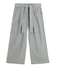 M&S Wide Cropped Trouser Ladies Striped Pants Summer Holiday Bottom Beach